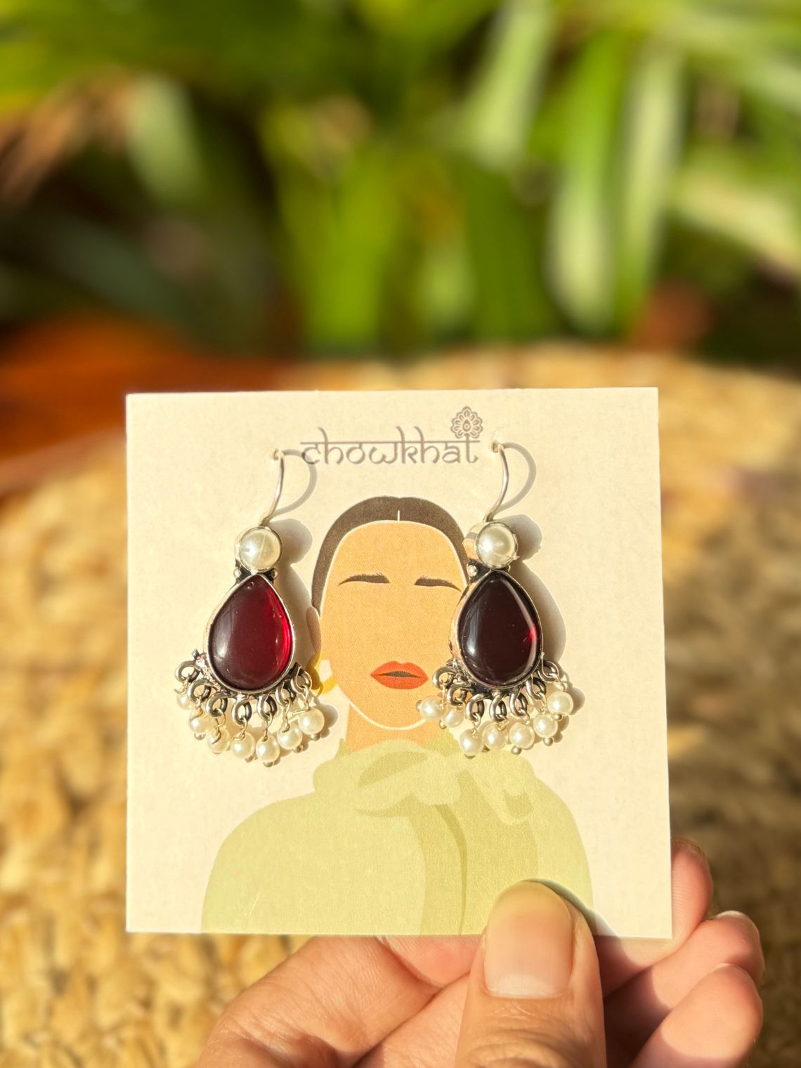 German Silver Pearl Hanging Earrings - Chowkhat Lifestyle