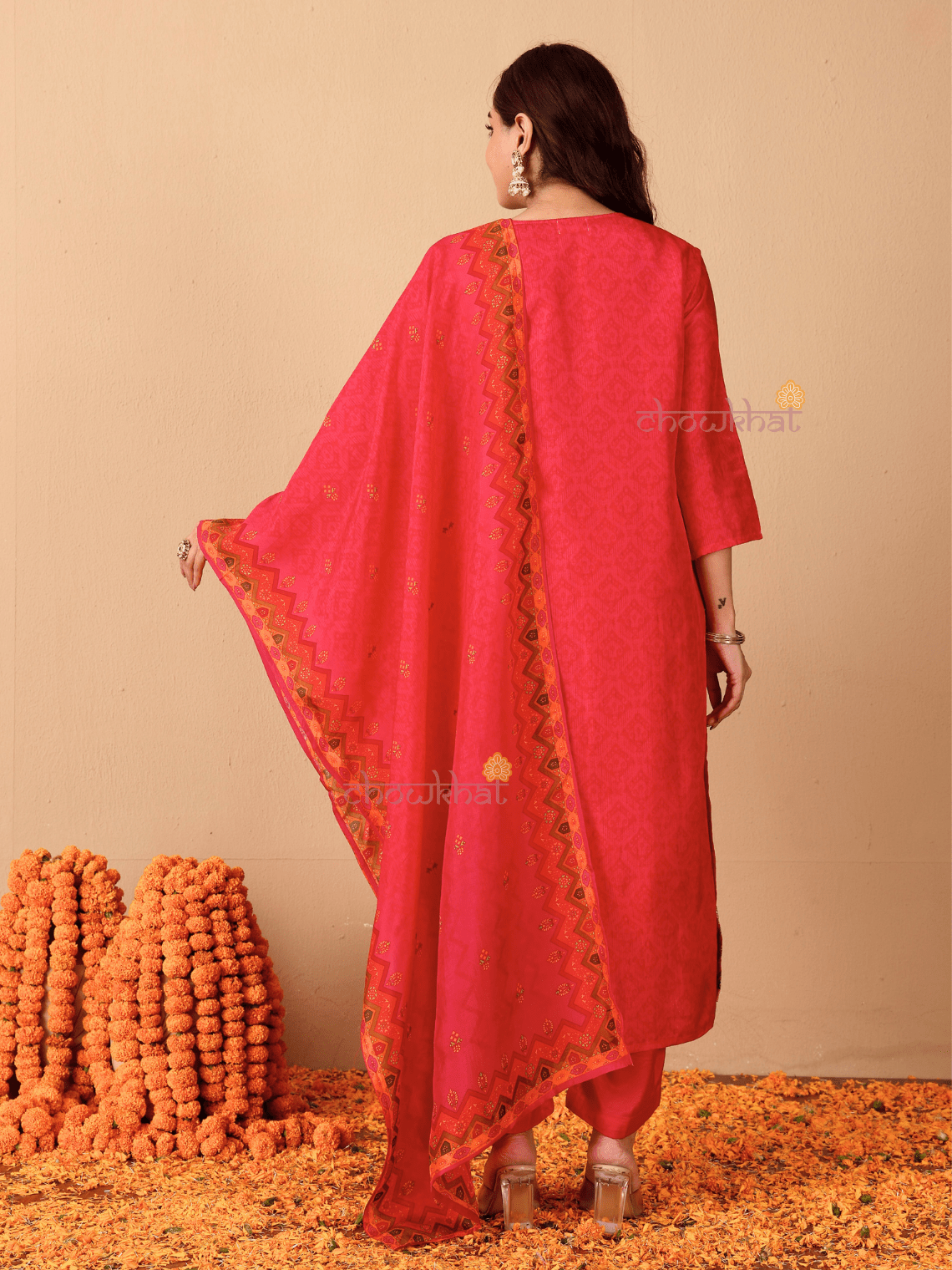 Naira Zari Silk 3 Piece Stitched Suit Set with Handwork - Chowkhat Lifestyle