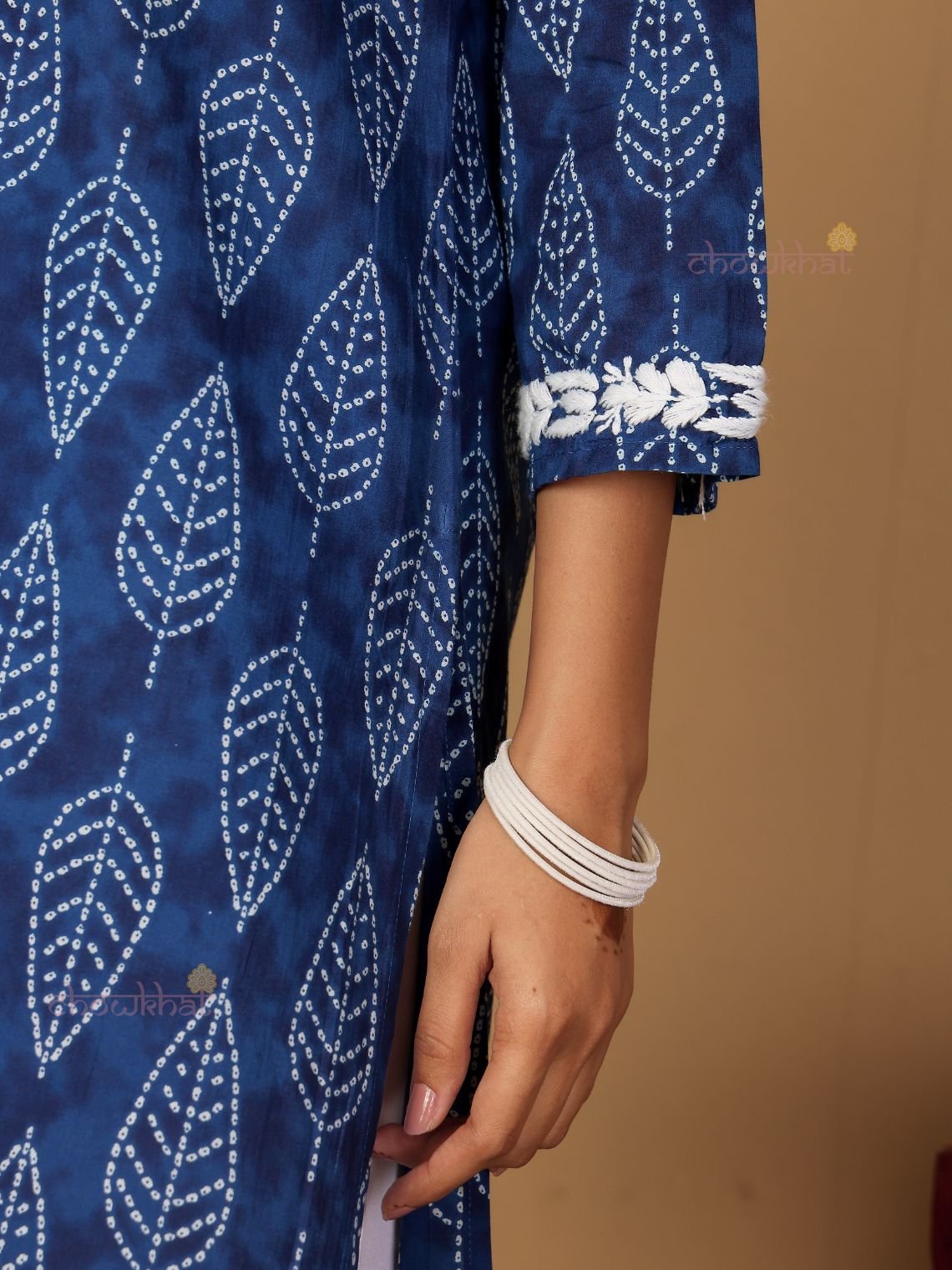 Ira Hand Printed Cotton Kurti With Hand Embroidered Chikankari - Chowkhat Lifestyle