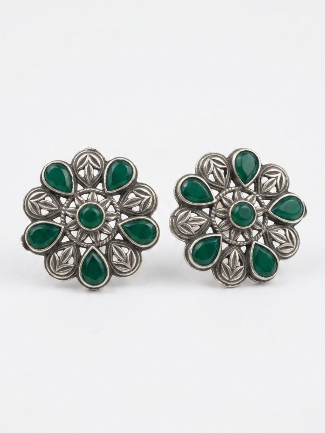 Bloom Floral Oxidised Earrings - Chowkhat Lifestyle