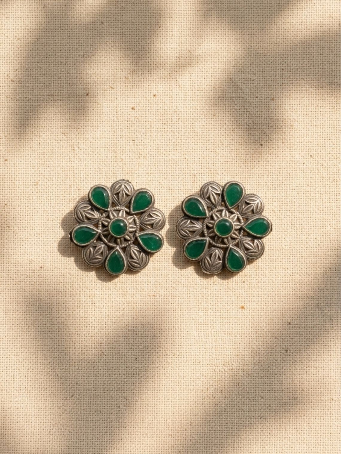 Bloom Floral Oxidised Earrings - Chowkhat Lifestyle