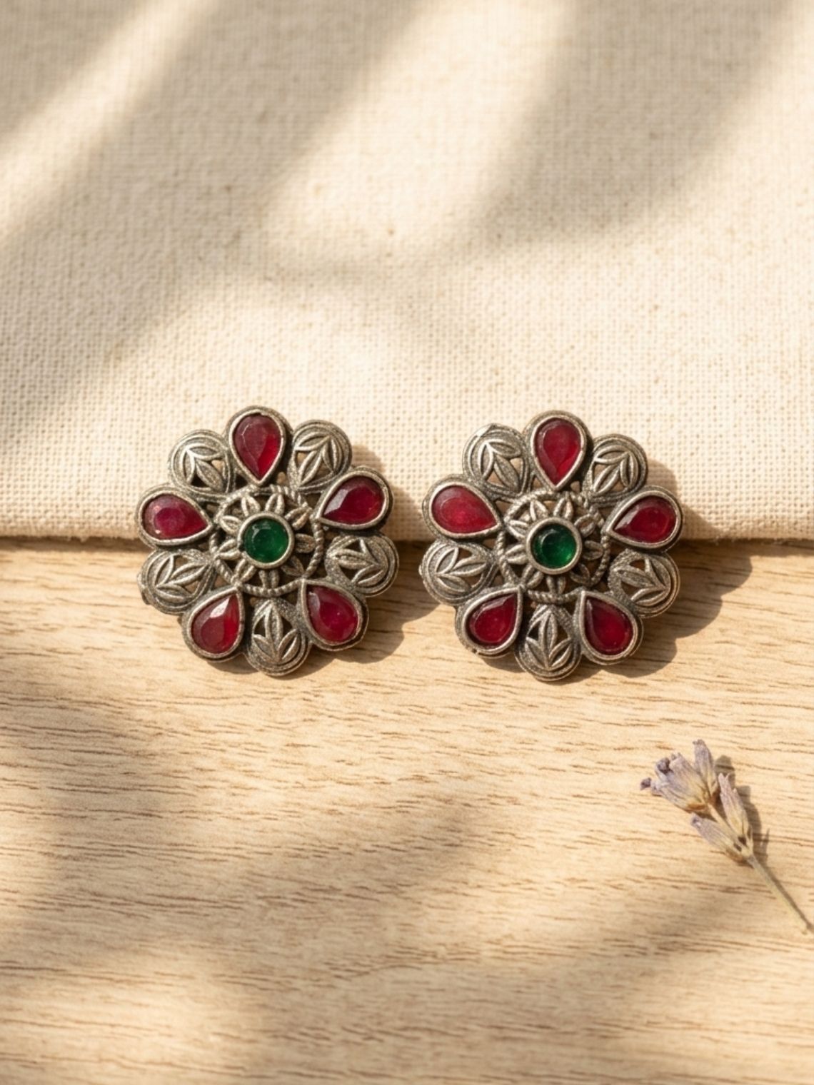 Bloom Floral Oxidised Earrings - Chowkhat Lifestyle