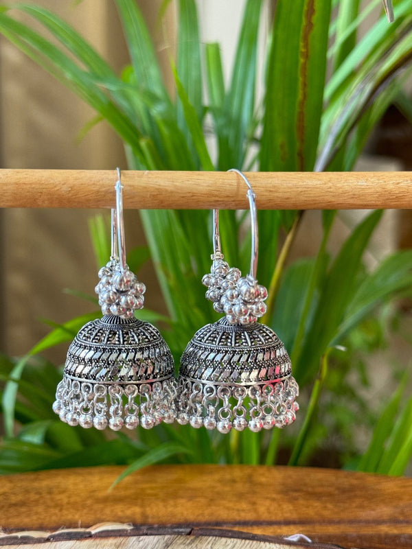 Oxidised Bali Silver Earrings - Chowkhat Lifestyle