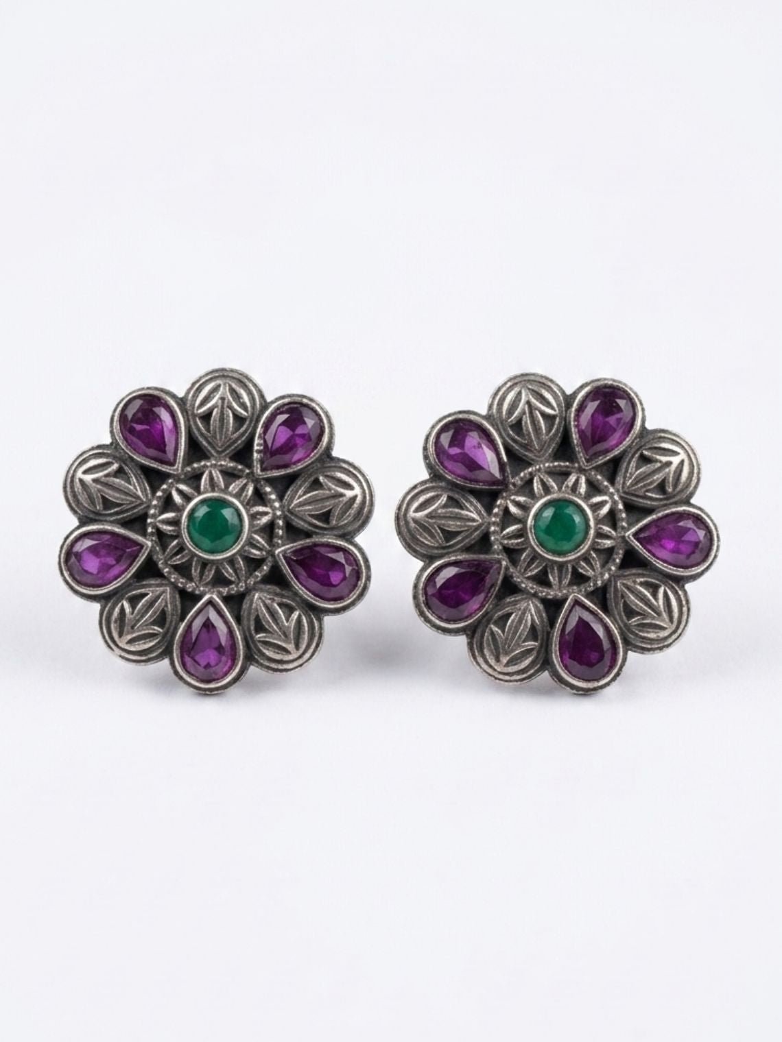 Bloom Floral Oxidised Earrings - Chowkhat Lifestyle