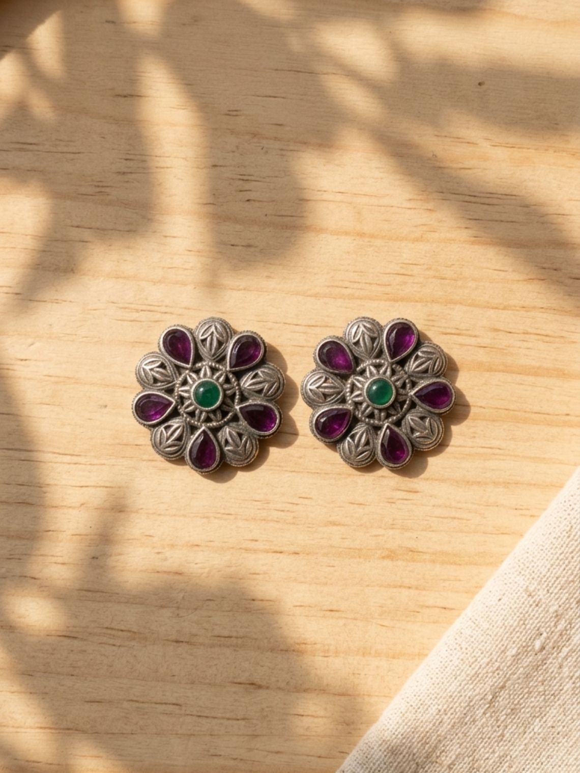 Bloom Floral Oxidised Earrings - Chowkhat Lifestyle