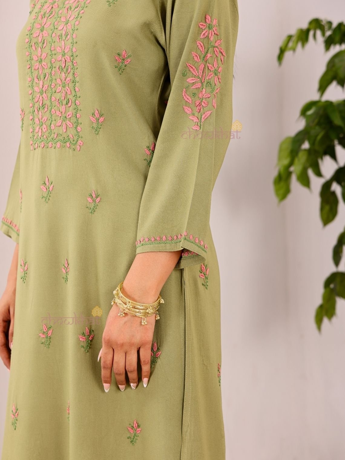 Heer Premium Rayon Straight Chikankari Kurti - Chowkhat Lifestyle