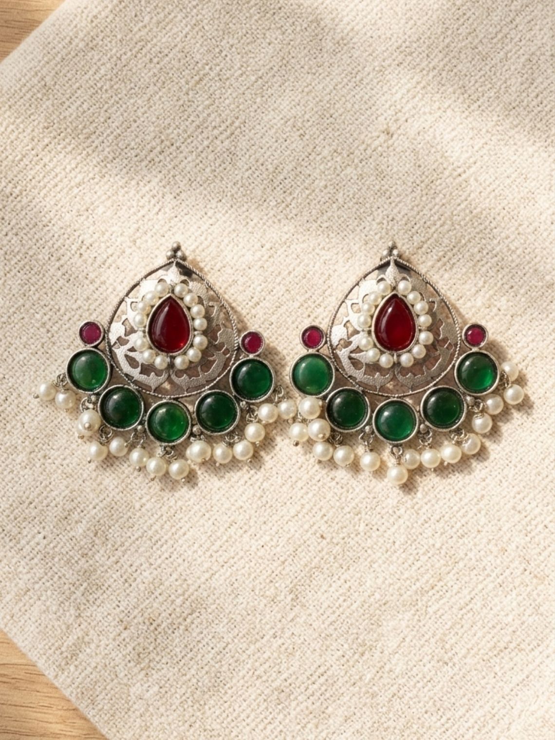 Royal Pearl Oxidised Earrings - Chowkhat Lifestyle
