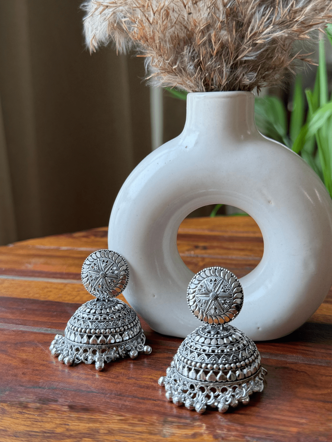 Oxidised Silver Jhumki Earrings - Chowkhat Lifestyle