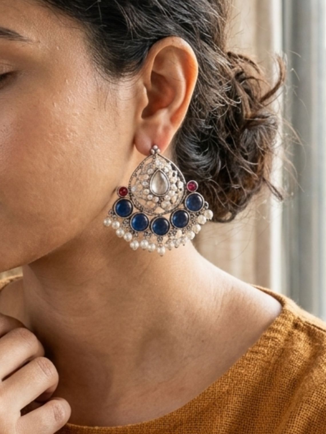 Royal Pearl Oxidised Earrings - Chowkhat Lifestyle