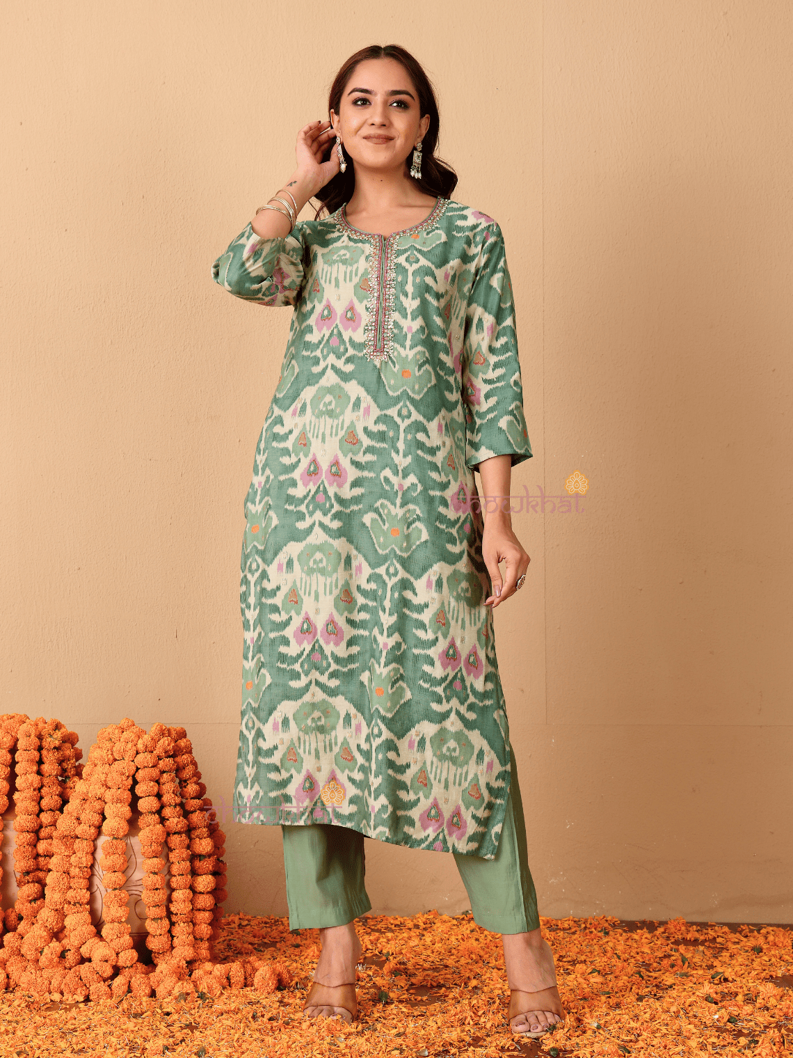 Kashvi Hand Embroidered Printed Modal Muslin 3 Piece Stitched Suit Set - Chowkhat Lifestyle