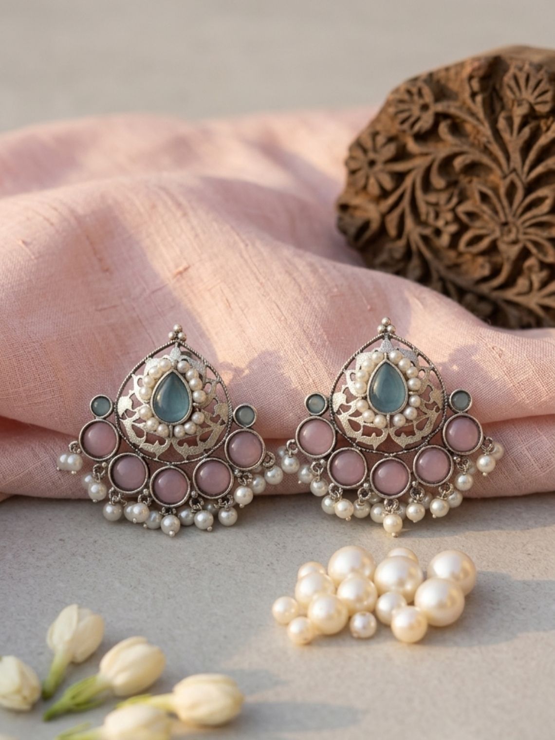 Royal Pearl Oxidised Earrings - Chowkhat Lifestyle