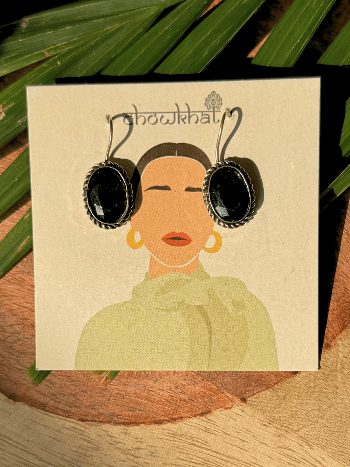 Hanging German Silver Stone Earrings - Chowkhat Lifestyle