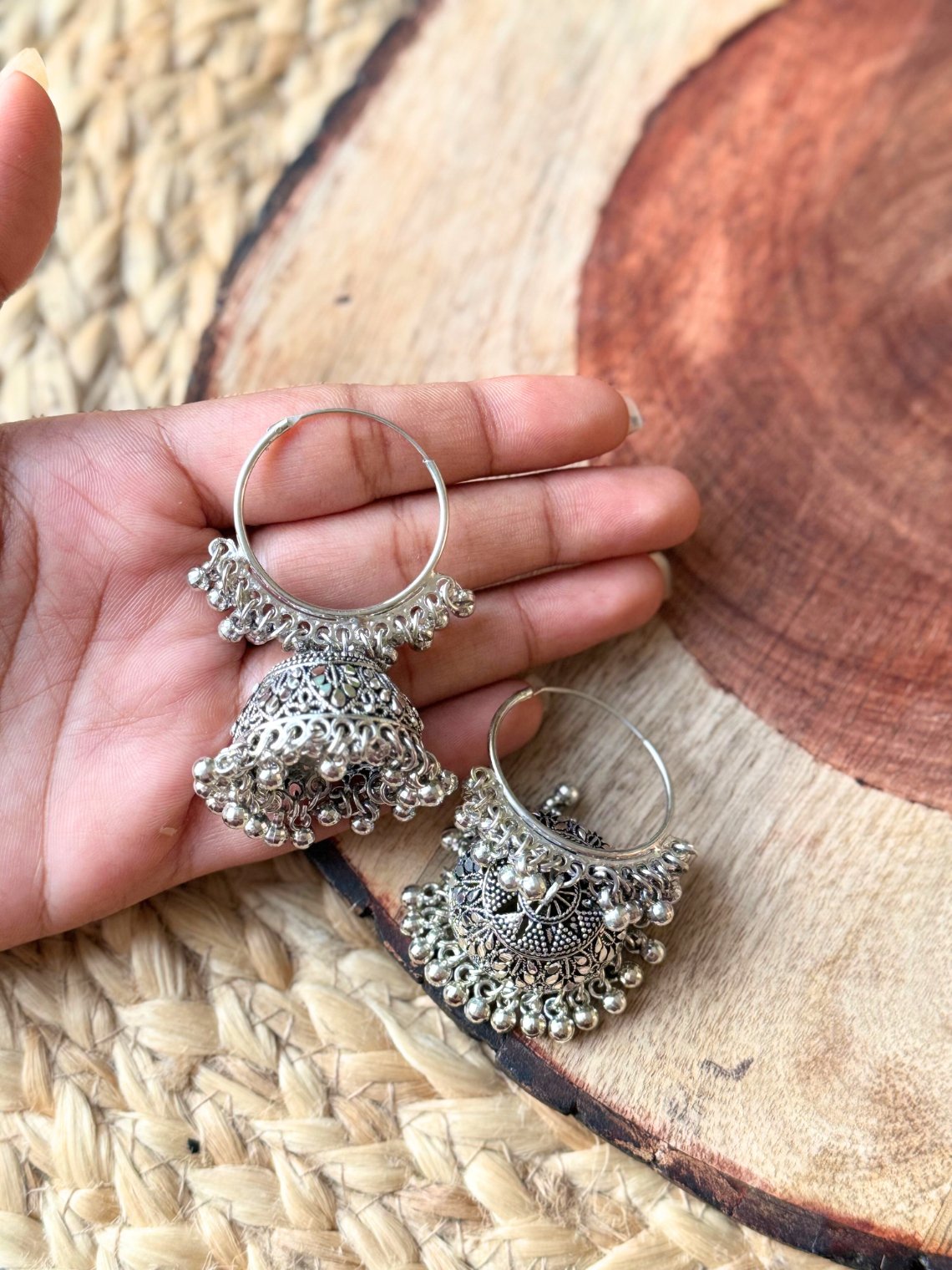 Oxidised Bali Jhumki Earrings - Chowkhat Lifestyle