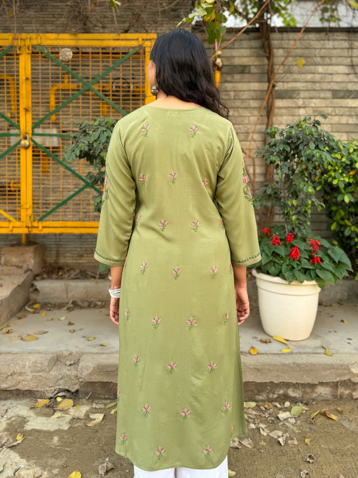 Heer Premium Rayon A-line Chikankari Kurti