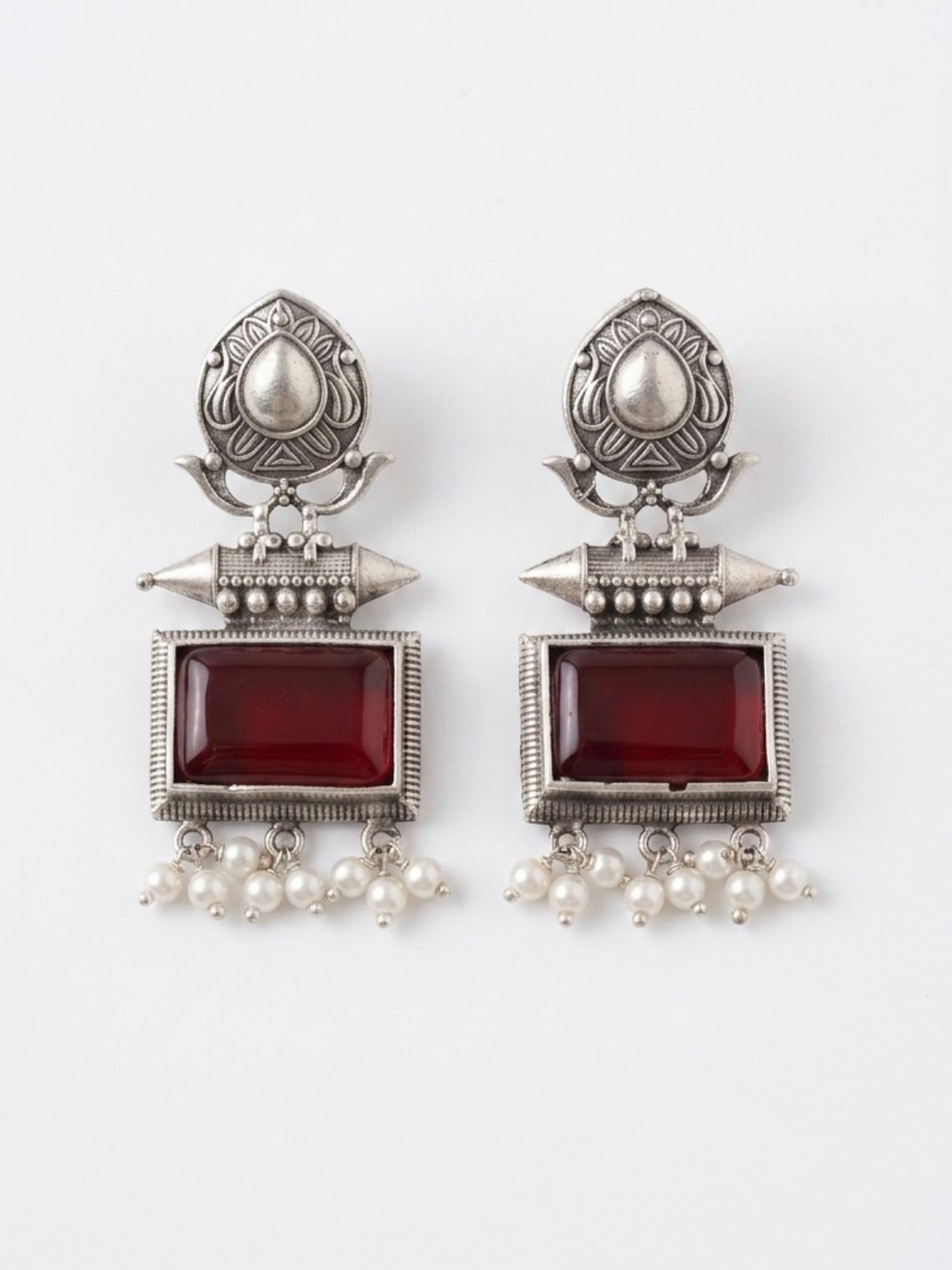 Vintage German Silver Earrings - Chowkhat Lifestyle