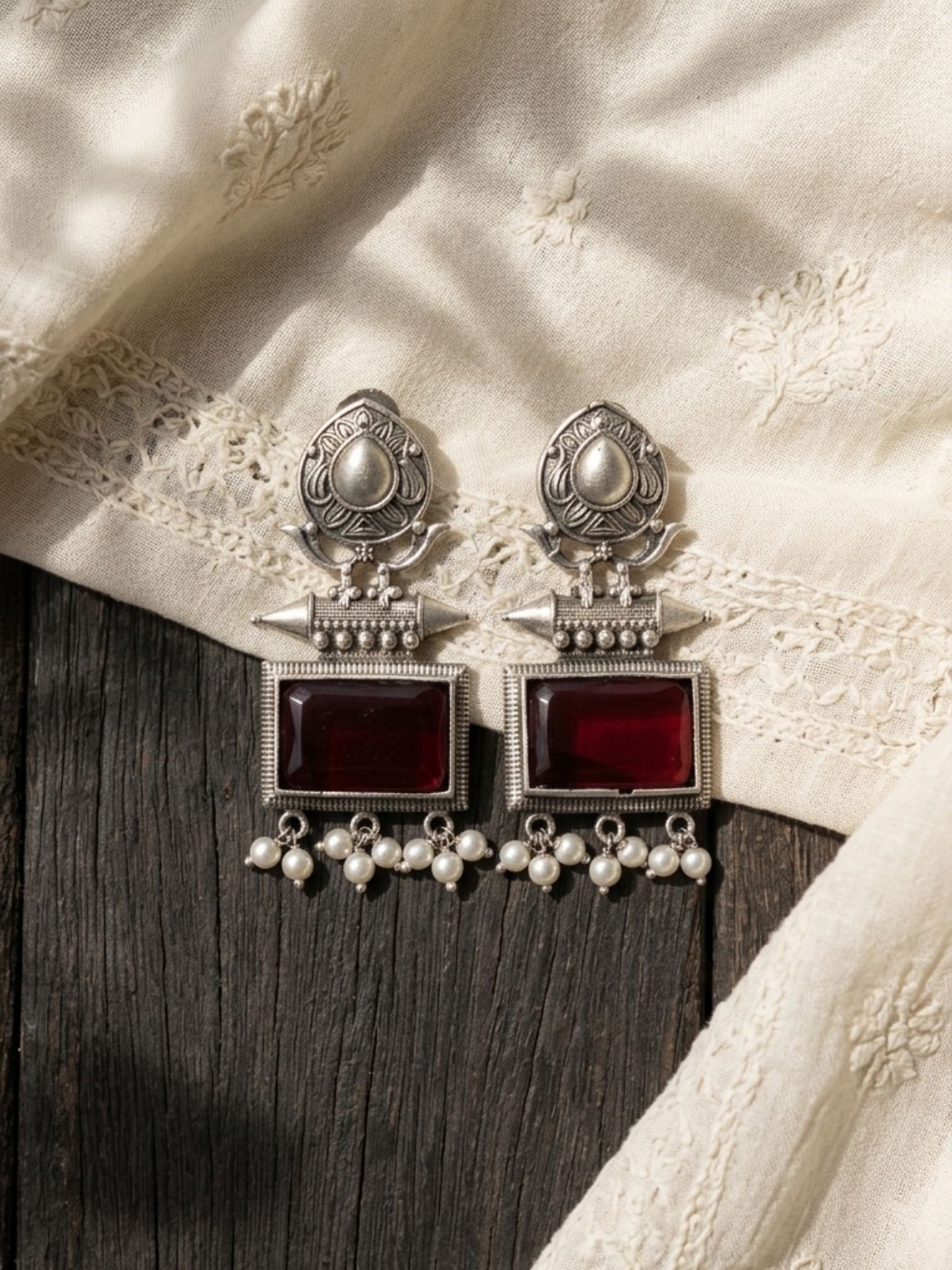 Vintage German Silver Earrings - Chowkhat Lifestyle