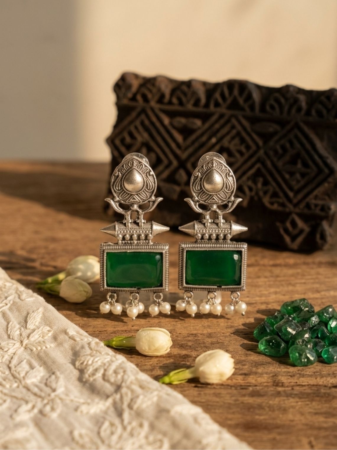 Vintage German Silver Earrings - Chowkhat Lifestyle