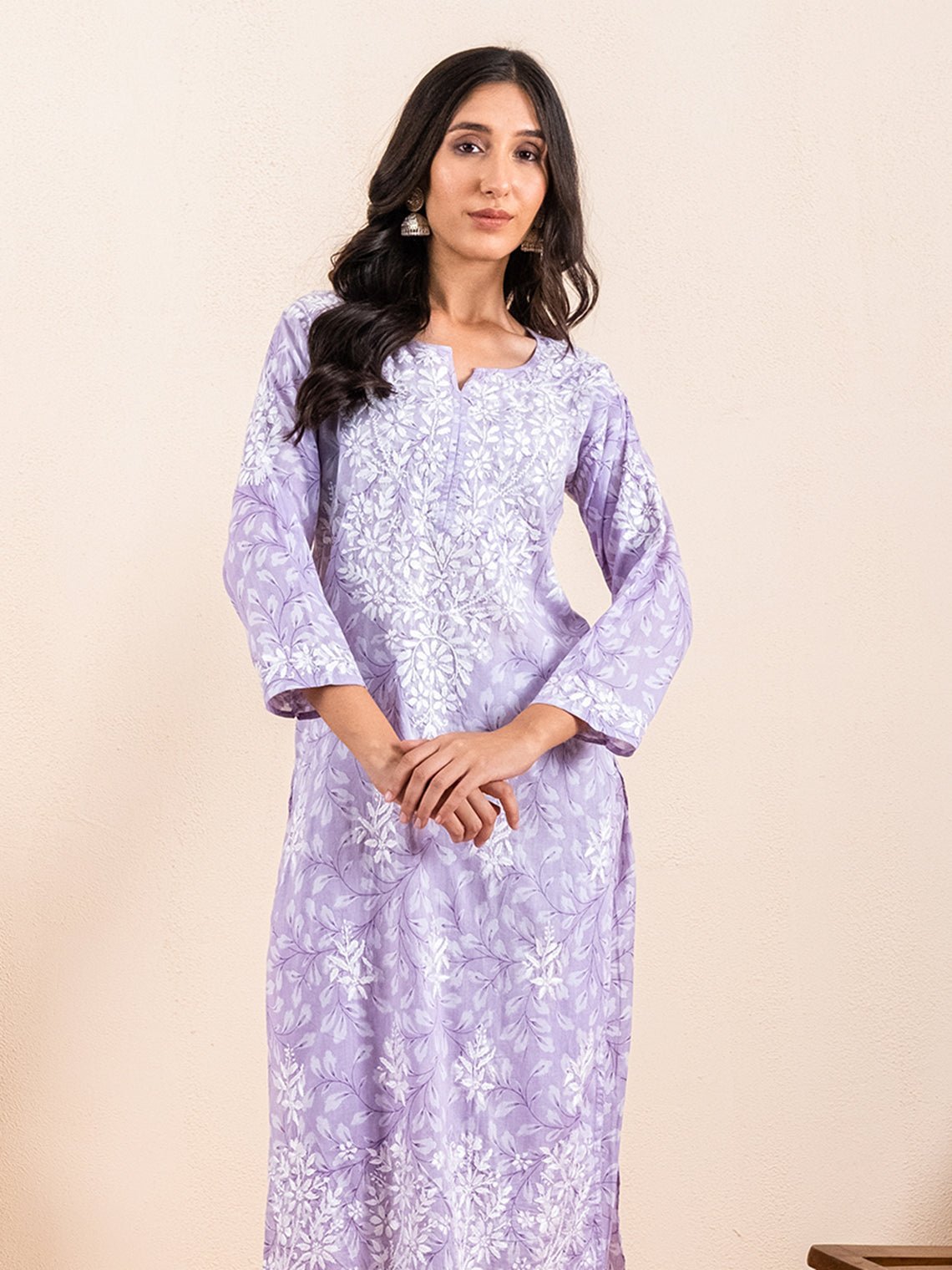 Gulnar Mul Cotton Chikankari Kurti & Palazzo Set - Chowkhat Lifestyle