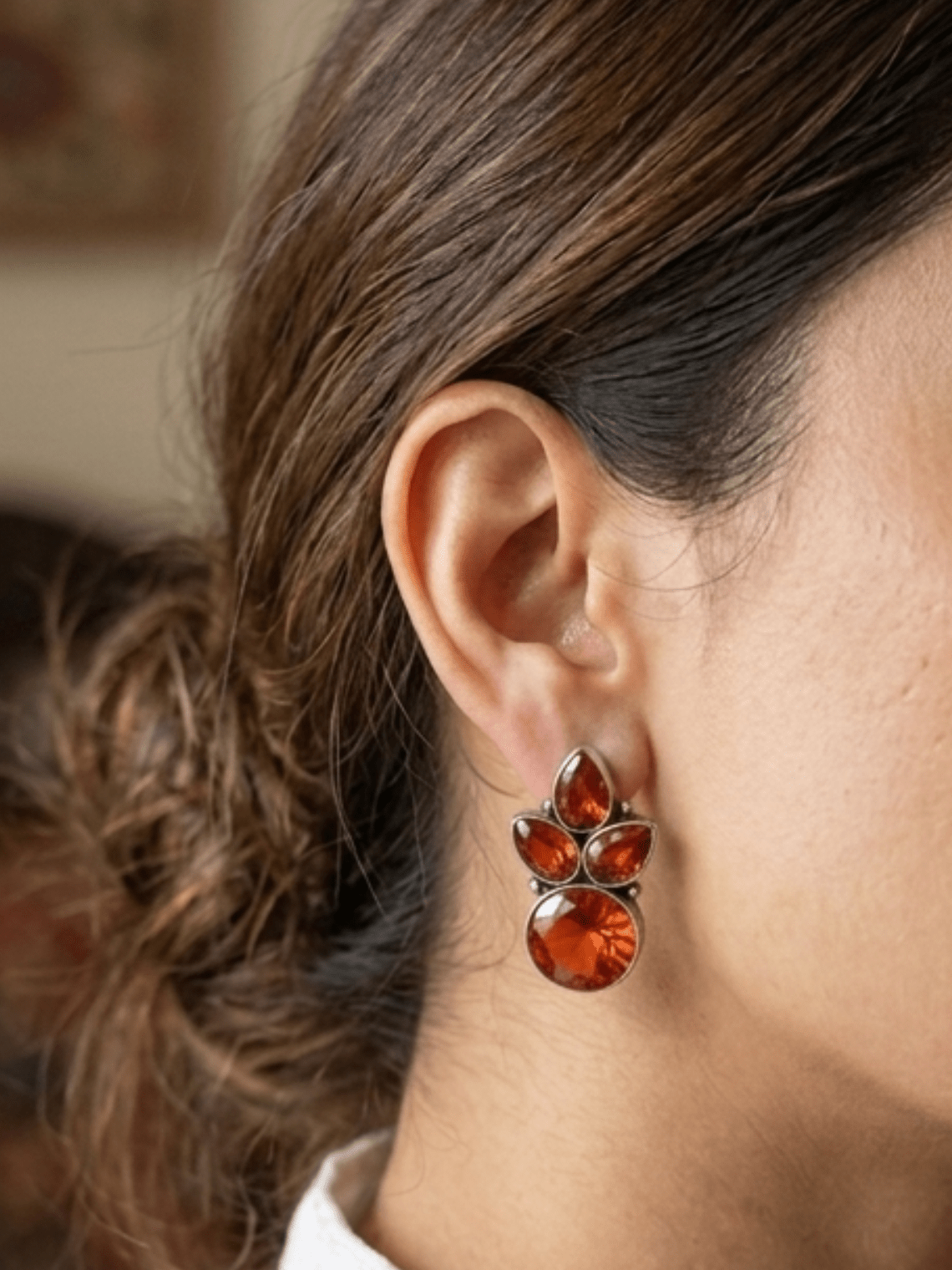 Classic Stone Oxidised Earrings - Chowkhat Lifestyle