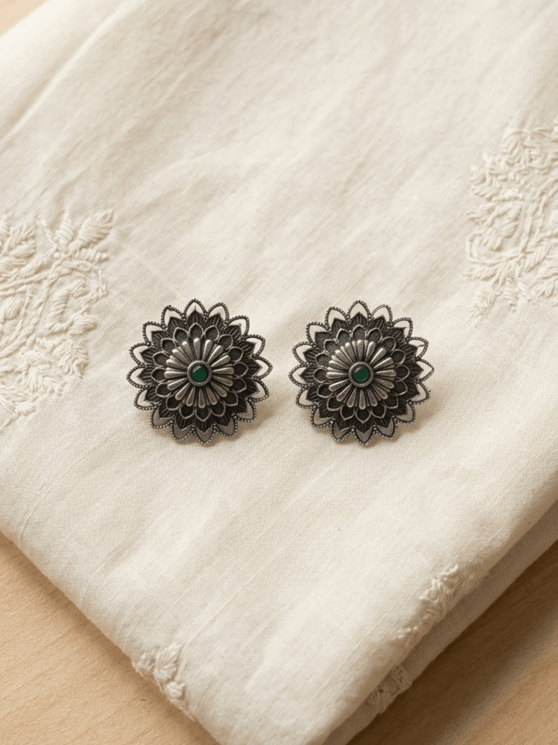 Iris Bloom oxidised Earrings - Chowkhat Lifestyle
