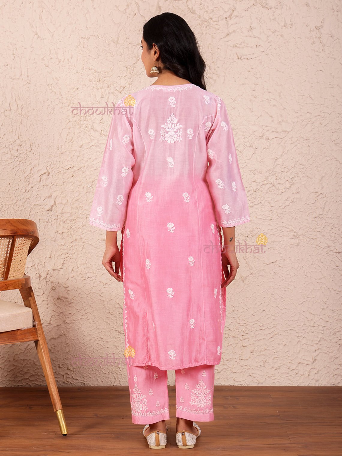 Isla Chanderi Stitched Suit Set With Chikankari - Chowkhat Lifestyle