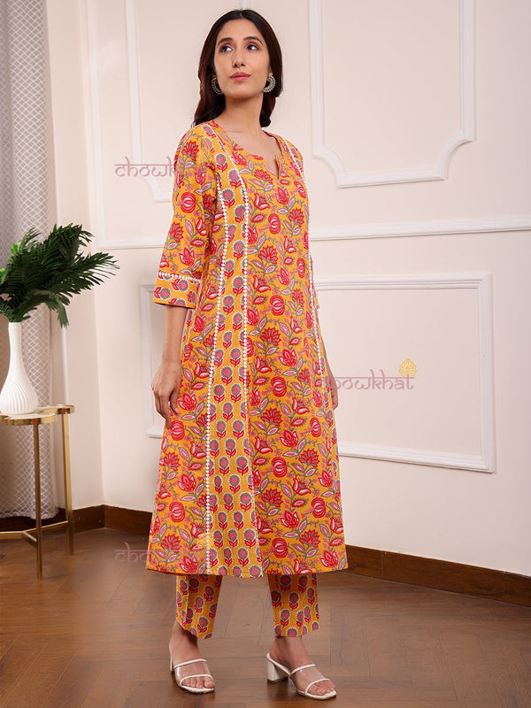 Saisha Aline Kurti & Pants Cotton Set - Chowkhat Lifestyle