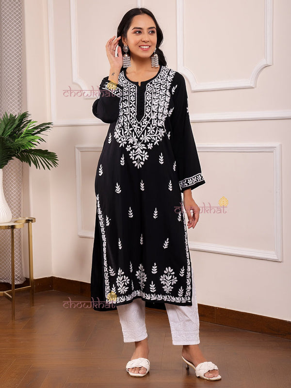 Zeenat Straight Modal Chikankari kurti - Chowkhat Lifestyle