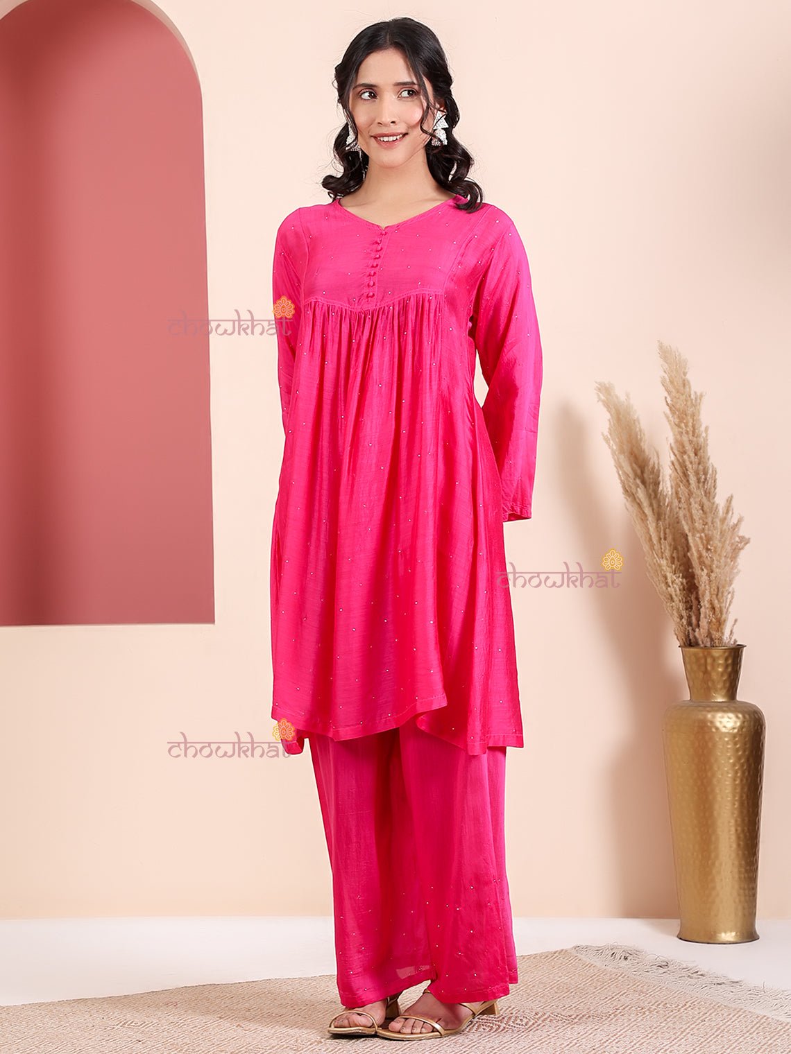 Fadia Muslin Set with Mukaish Work - Chowkhat Lifestyle