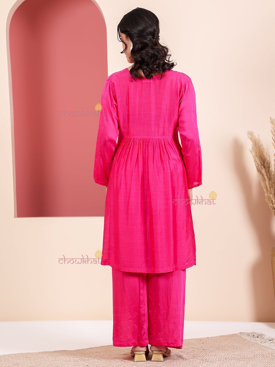 Fadia Muslin Set with Mukaish Work - Chowkhat Lifestyle