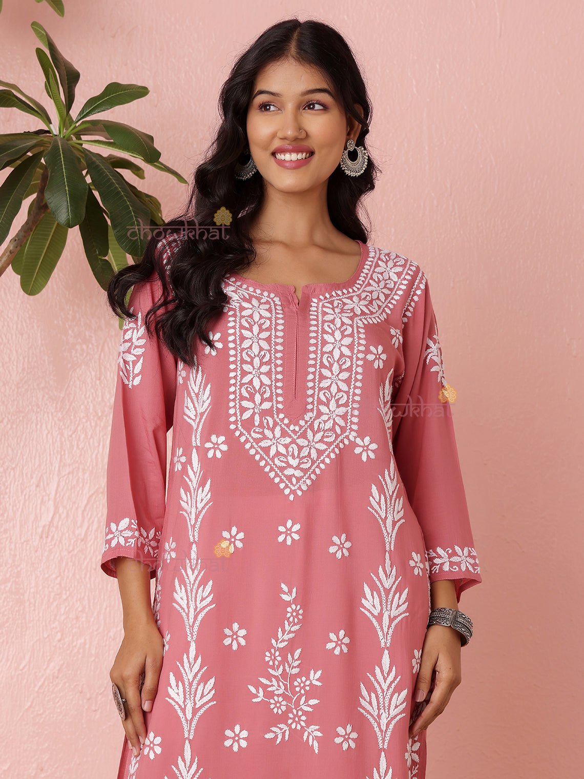 Fiza Premium Modal Straight Chikankari Kurti - Chowkhat Lifestyle