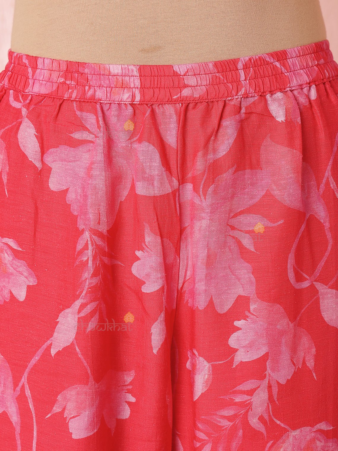 Iram Linen Silk Co - ord Set With Handwork & Lace Detaling - Chowkhat Lifestyle