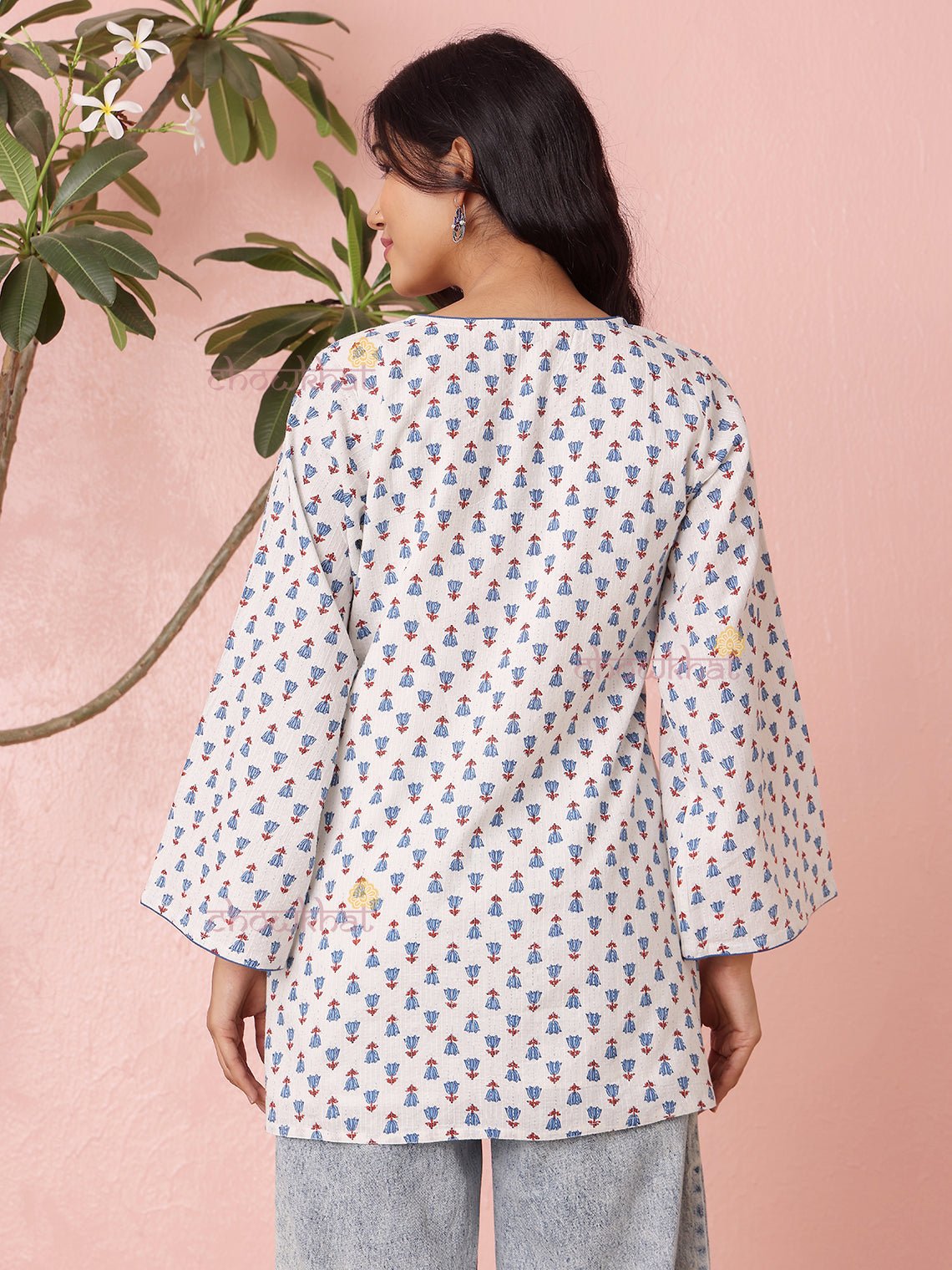 Arushi Short Hand Printed Cotton Kurti with Lining - Chowkhat Lifestyle