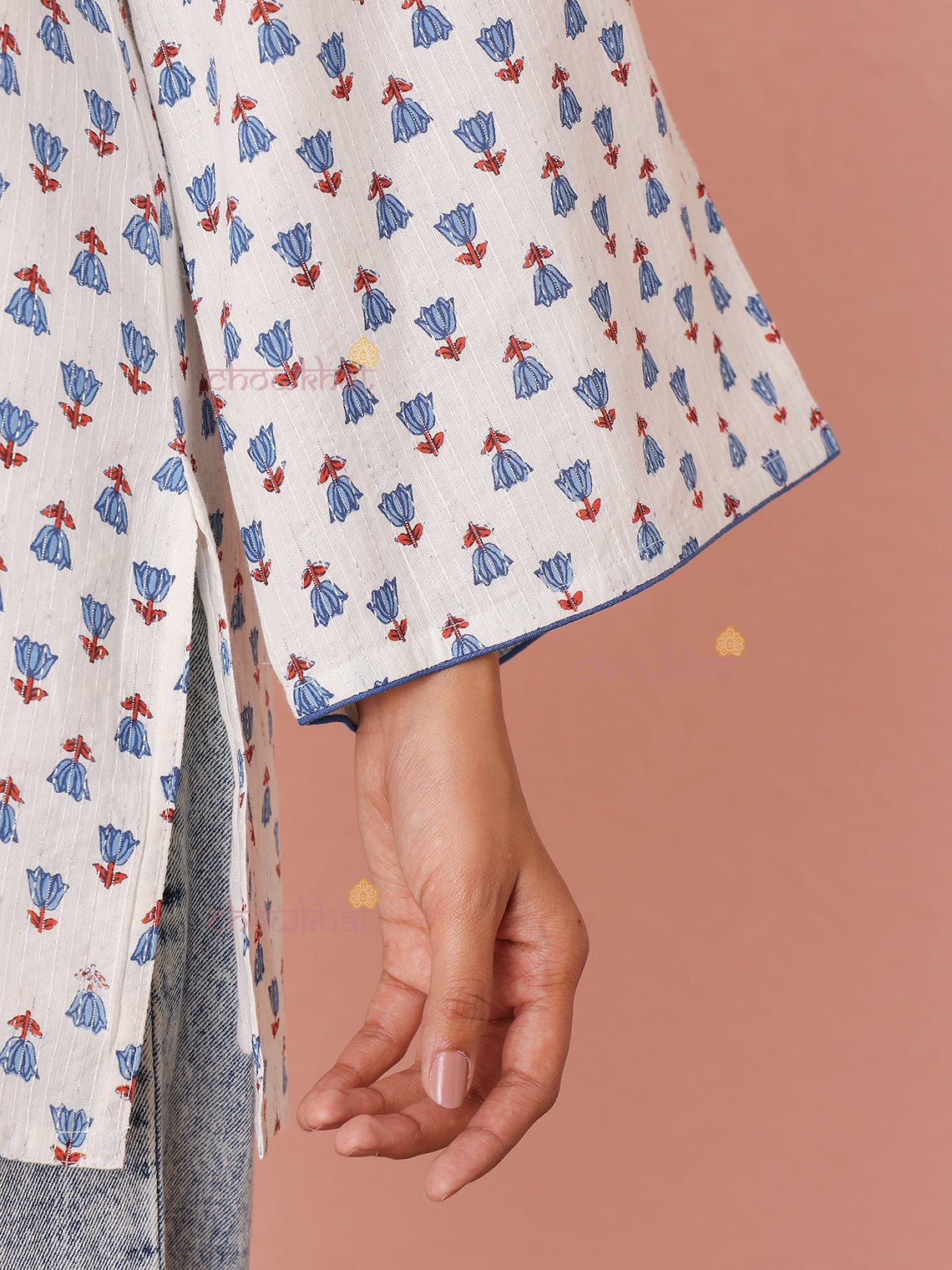 Arushi Short Hand Printed Cotton Kurti with Lining - Chowkhat Lifestyle