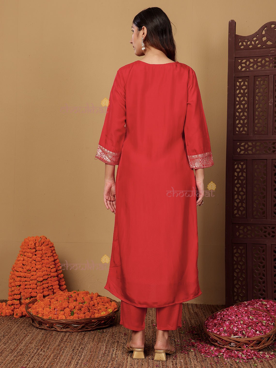 Ehra Premium Silk 3 Piece Stitched Suit Set with Sequence Work - Chowkhat Lifestyle