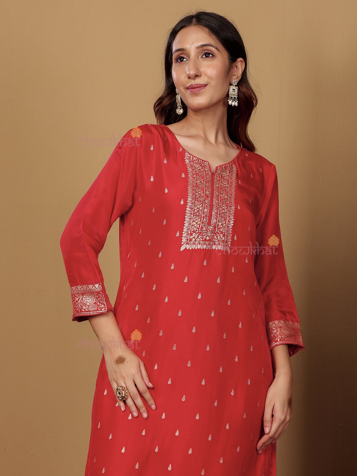 Ehra Premium Silk 3 Piece Stitched Suit Set with Sequence Work - Chowkhat Lifestyle