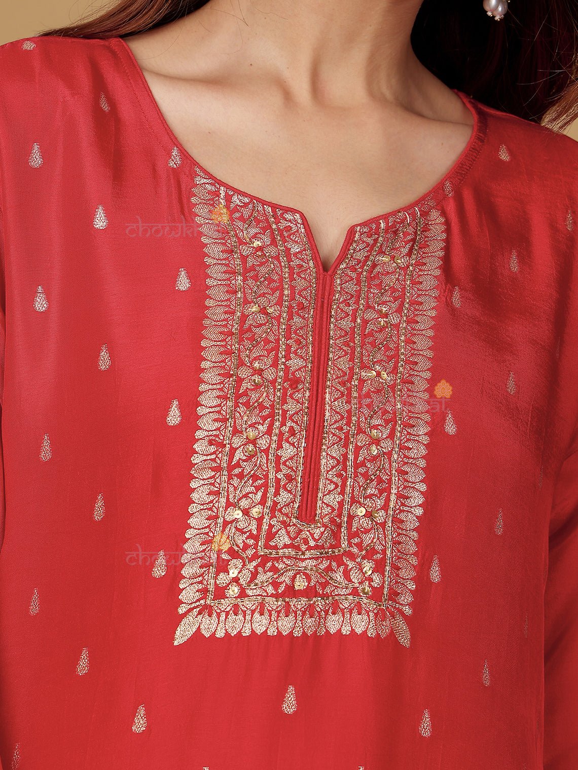 Ehra Premium Silk 3 Piece Stitched Suit Set with Sequence Work - Chowkhat Lifestyle