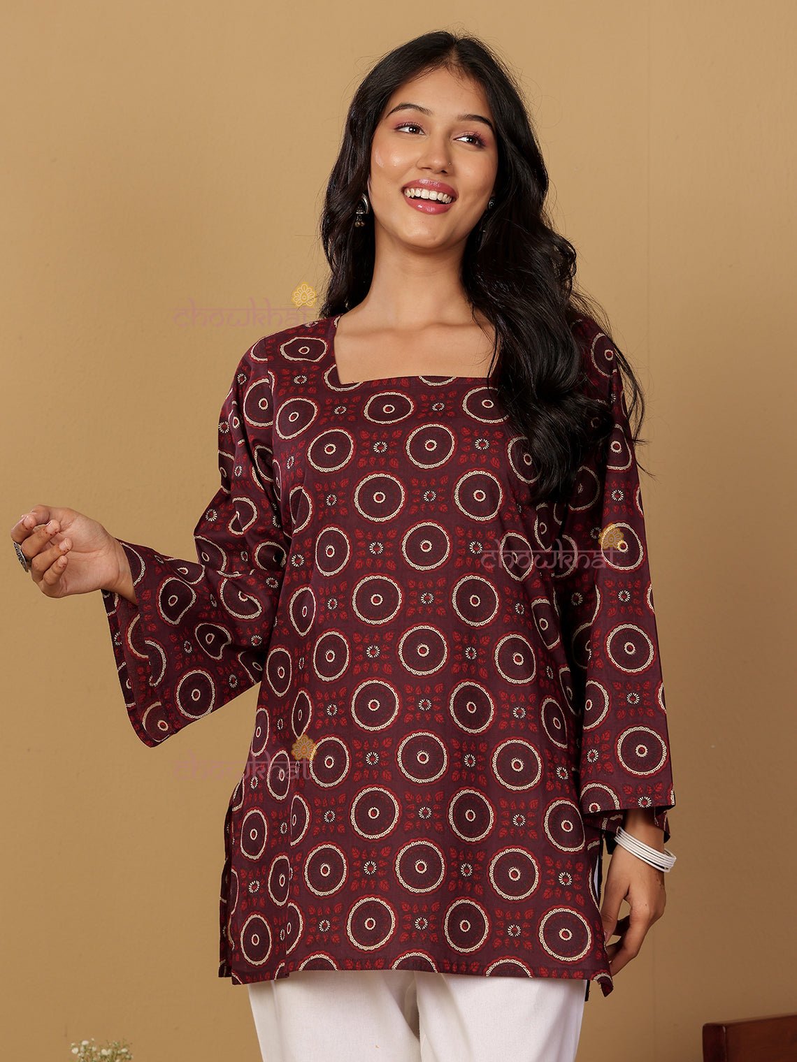 Rohini Short Hand Printed Cotton Kurti - Chowkhat Lifestyle