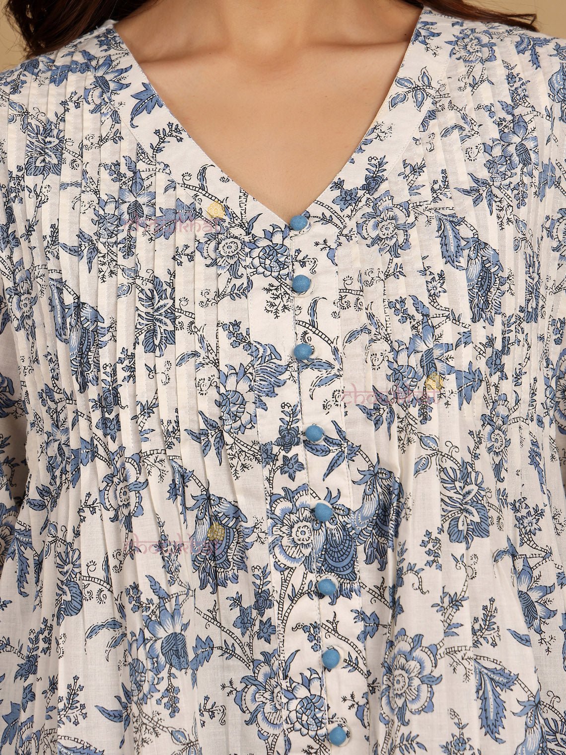 Saina Hand Printed Short Cotton Kurti - Chowkhat Lifestyle