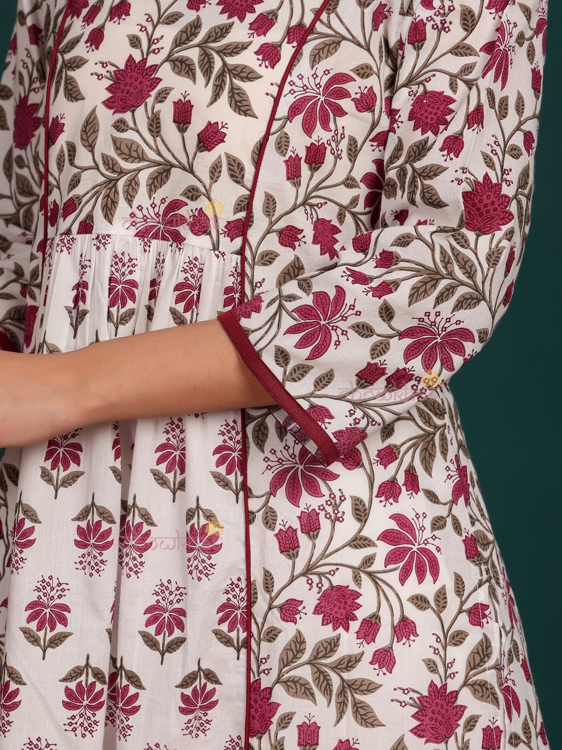 Deeva Hand Printed Nyra Style Cotton Long Kurti with Pocket - Chowkhat Lifestyle