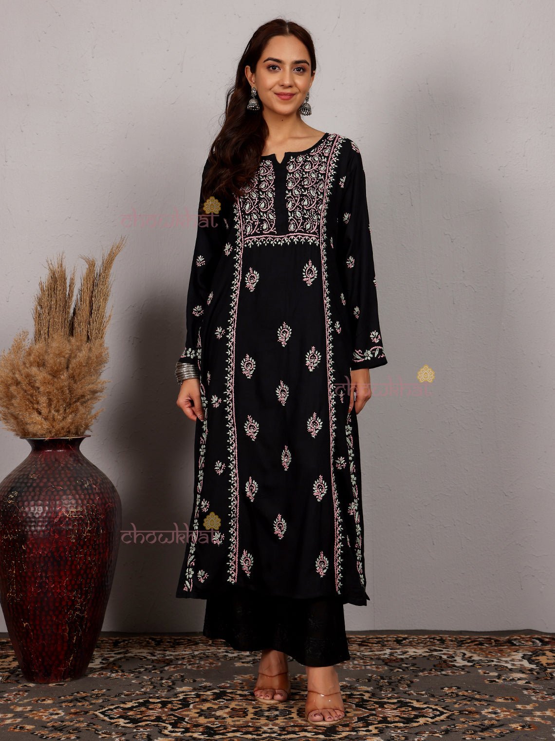 Irya Panel Premium Rayon Multi Color Chikankari Kurti - Chowkhat Lifestyle