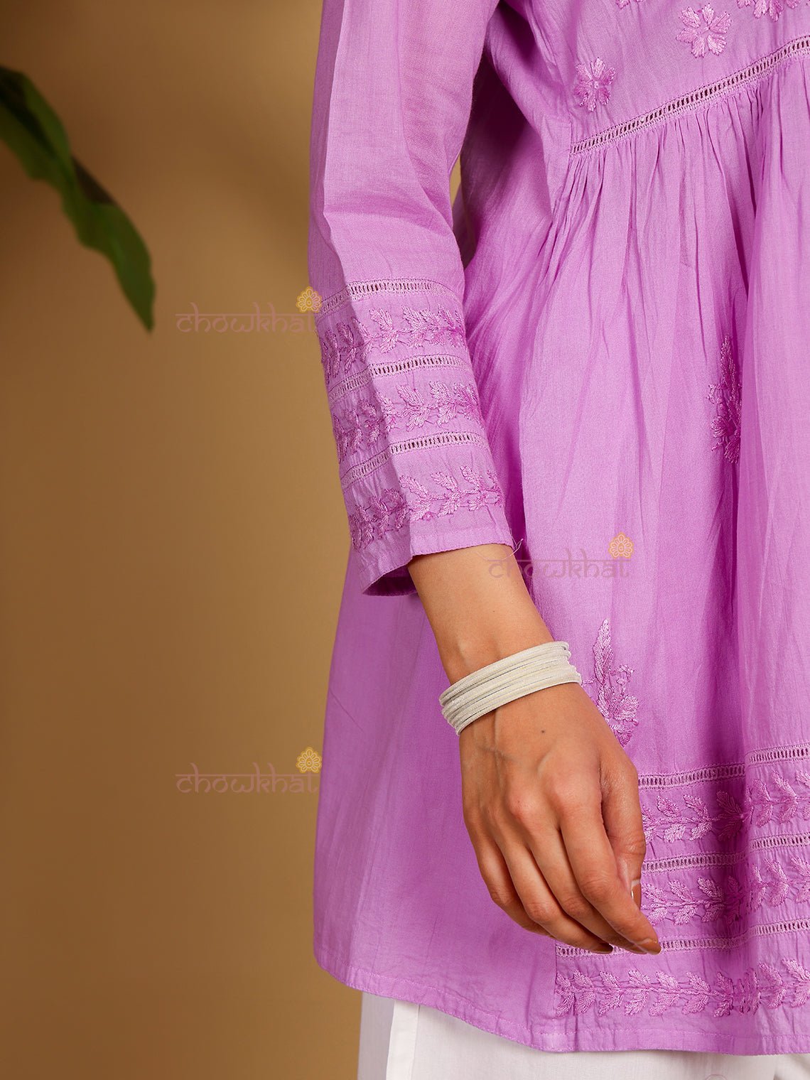 Chahat Cotton Short Chikankari Kurti - Chowkhat Lifestyle