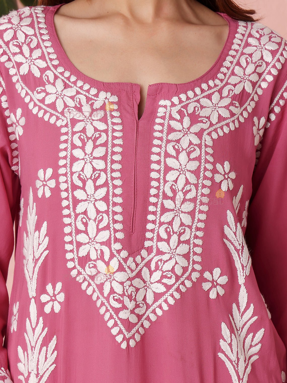 Fiza Premium Modal Straight Chikankari Kurti - Chowkhat Lifestyle