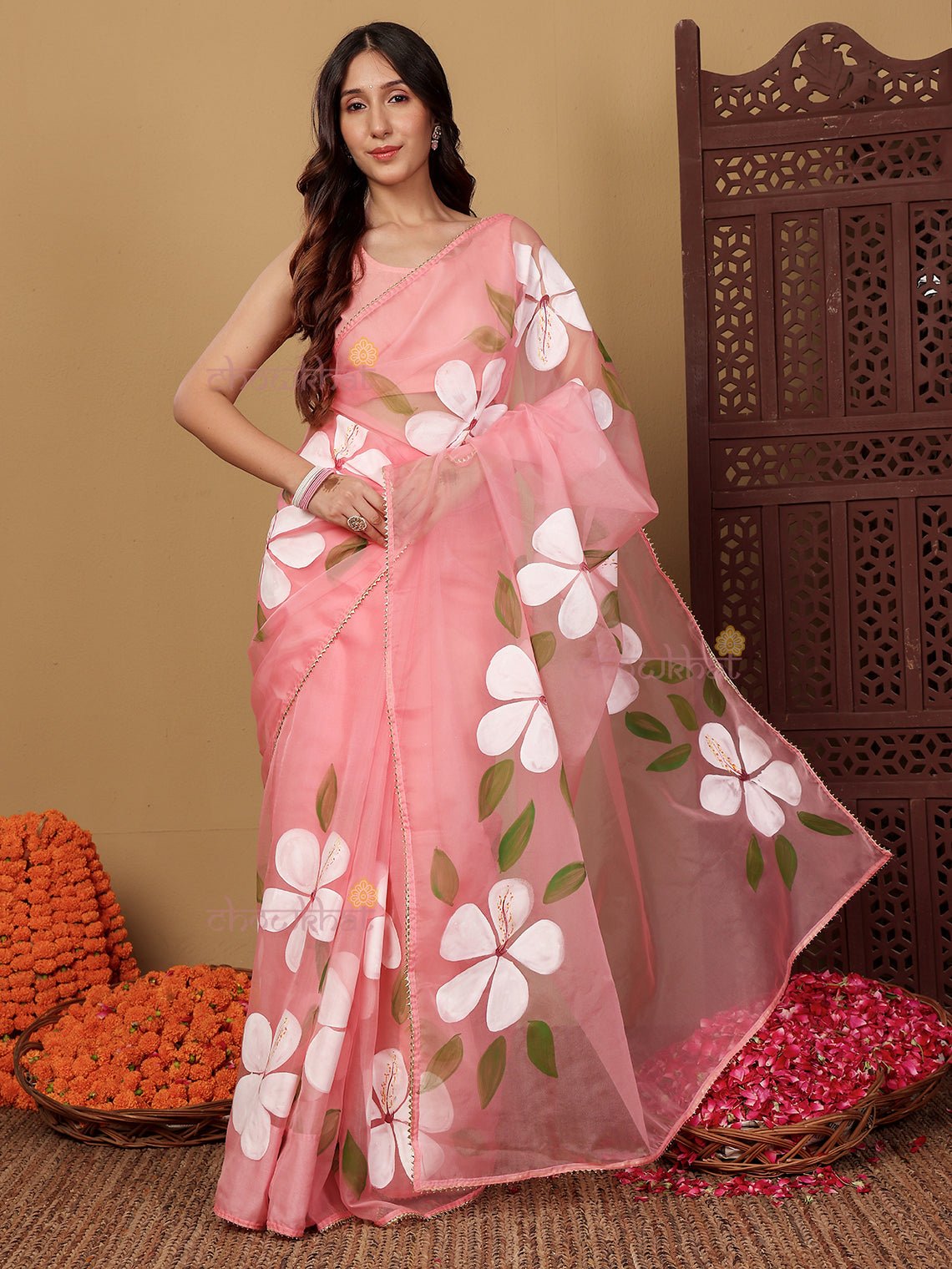 Piya Hand Painted Organza Saree