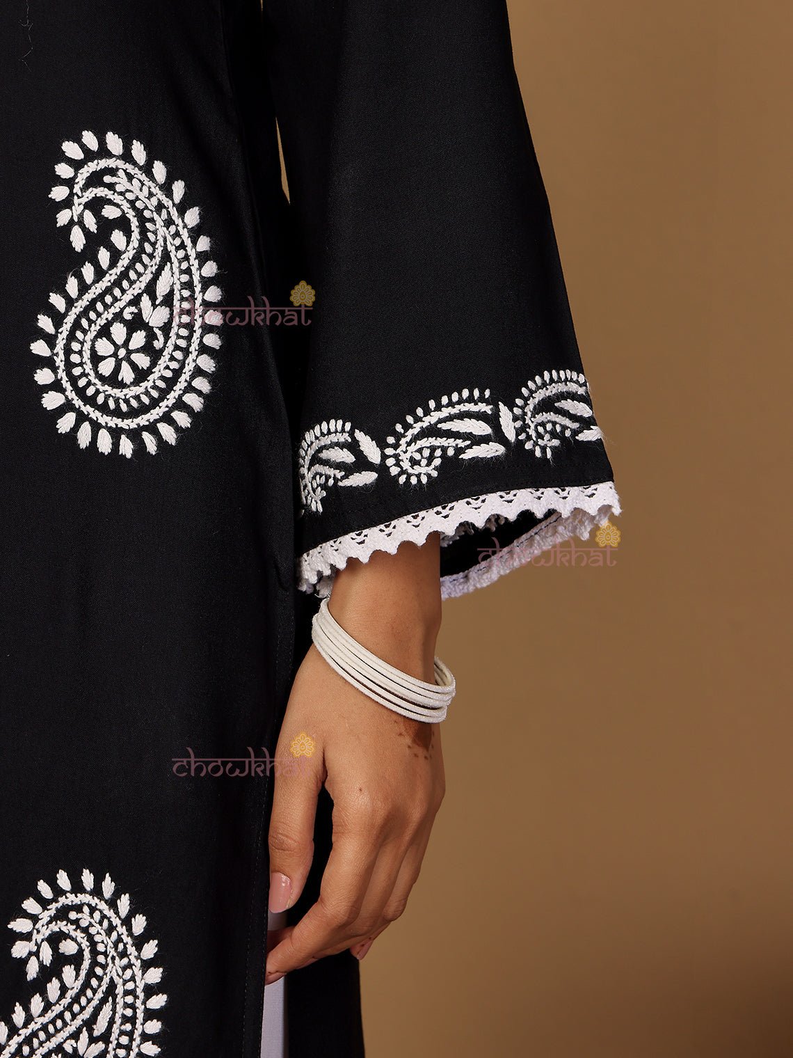 Riyaz Premium Rayon Long Chikankari Kurti - Chowkhat Lifestyle