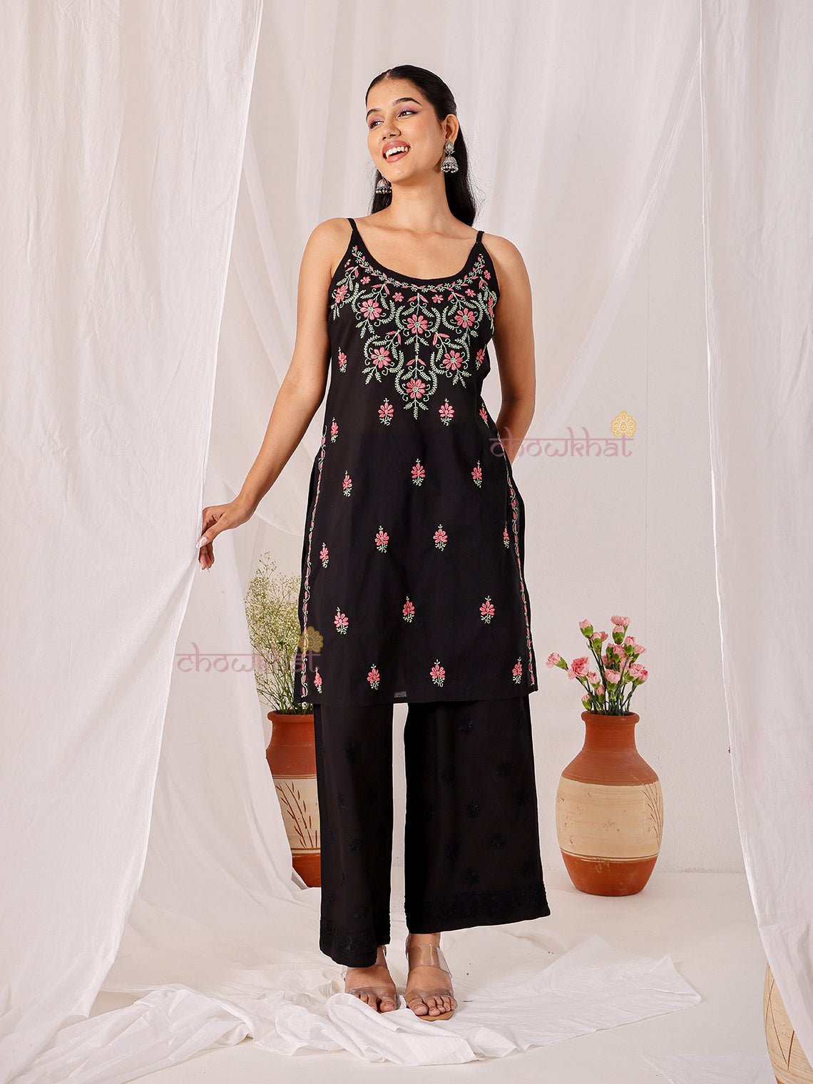 Raas Cotton Multi Color Chikankari Kurti - Chowkhat Lifestyle