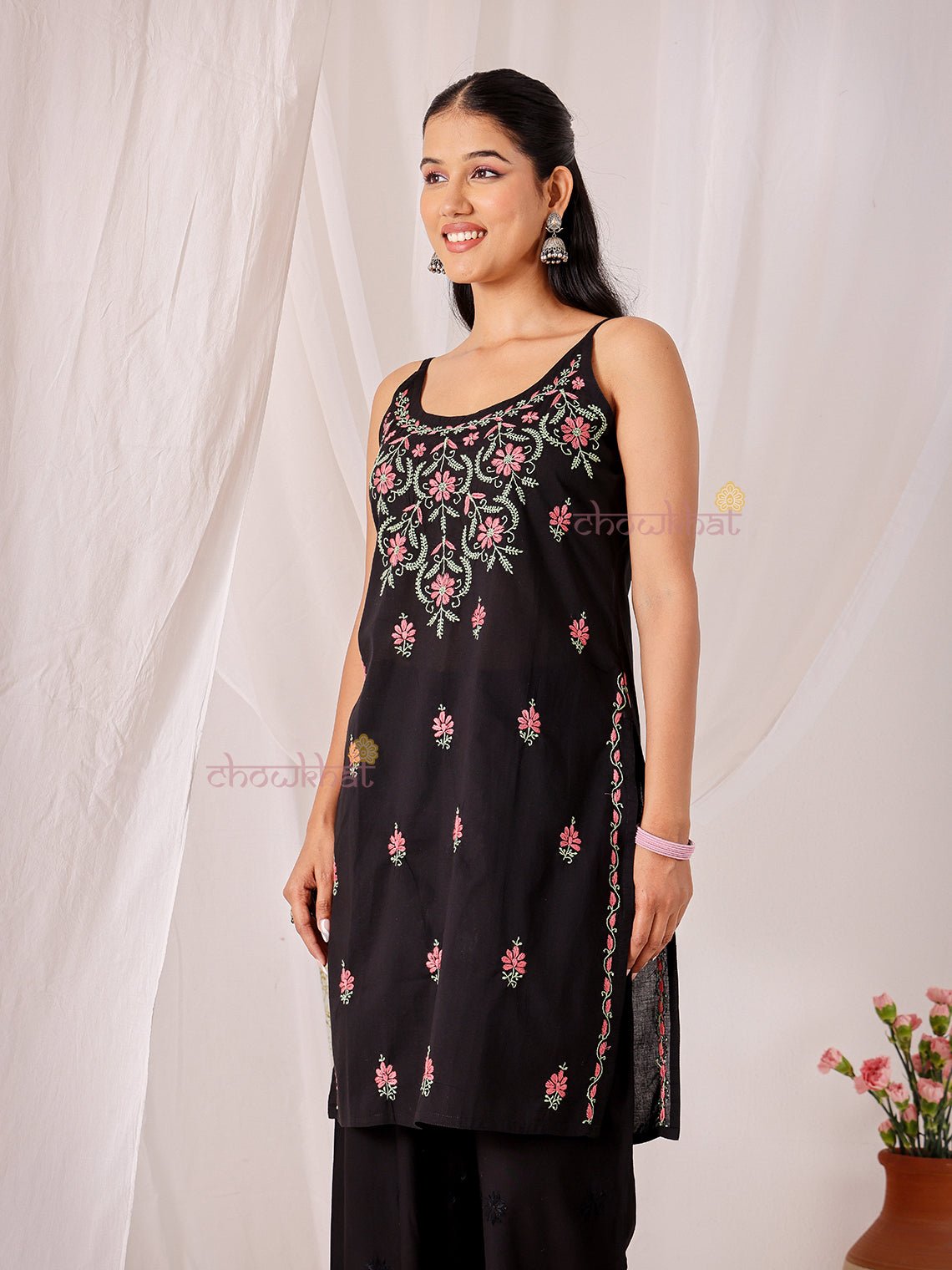 Raas Cotton Multi Color Chikankari Kurti - Chowkhat Lifestyle