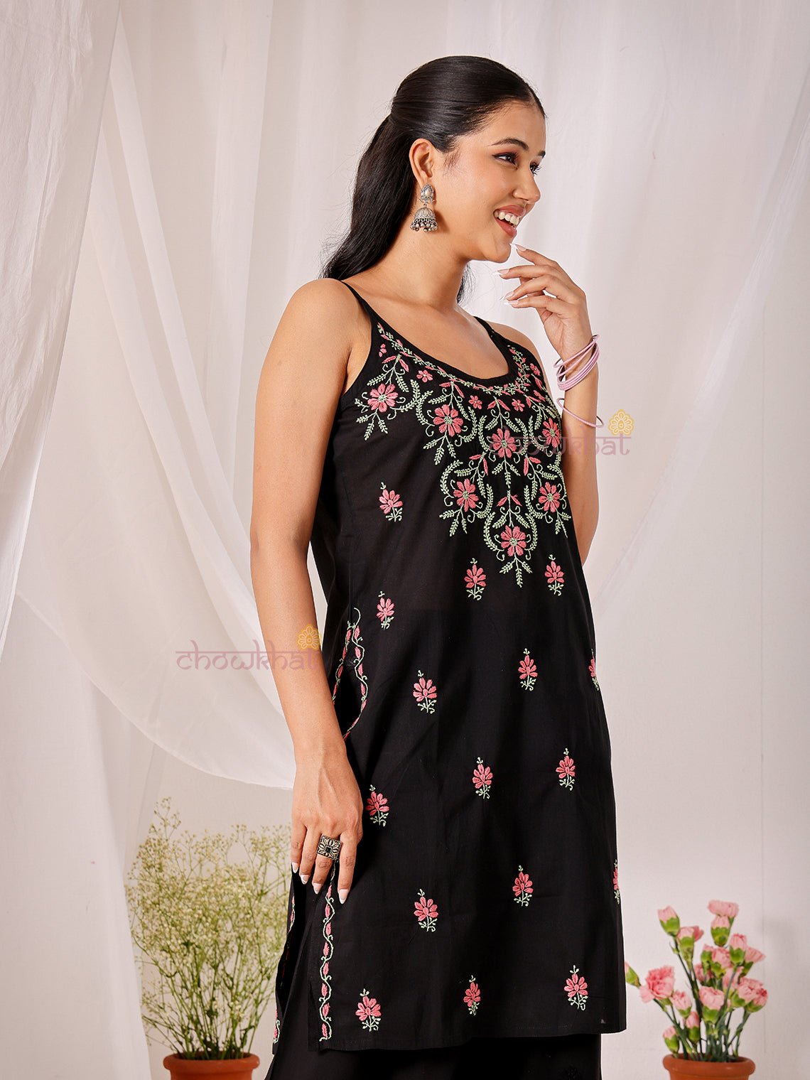 Raas Cotton Multi Color Chikankari Kurti - Chowkhat Lifestyle
