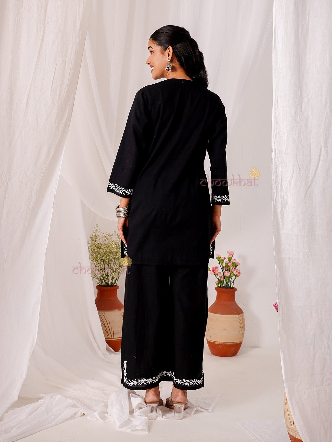 Asin Cotton Chikankari Kurti & Palazzo Set - Chowkhat Lifestyle