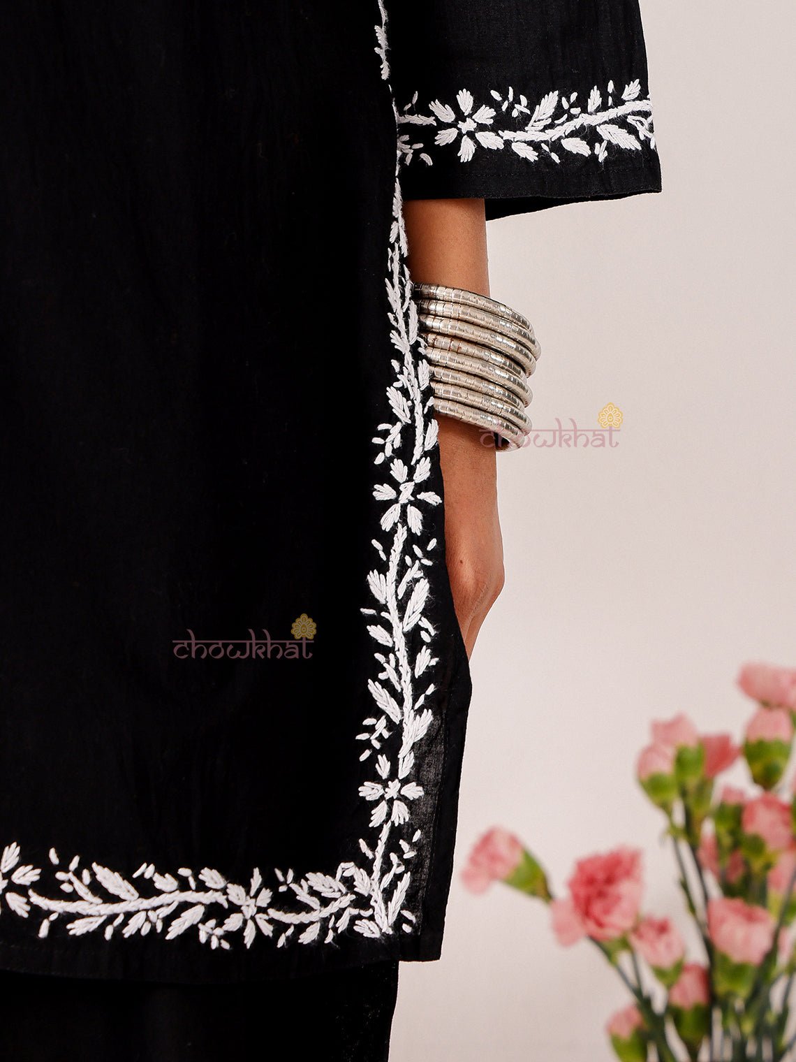 Asin Cotton Chikankari Kurti & Palazzo Set - Chowkhat Lifestyle