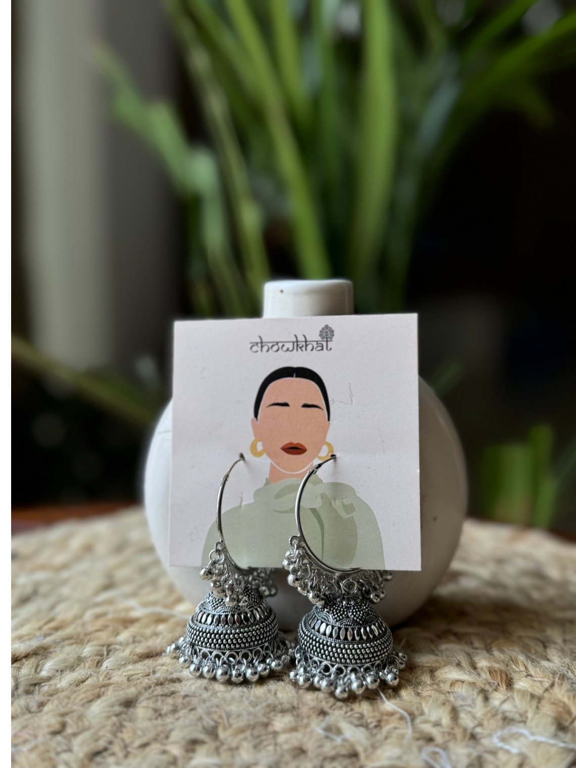 Oxidised Silver Bali Earrings - Chowkhat Lifestyle